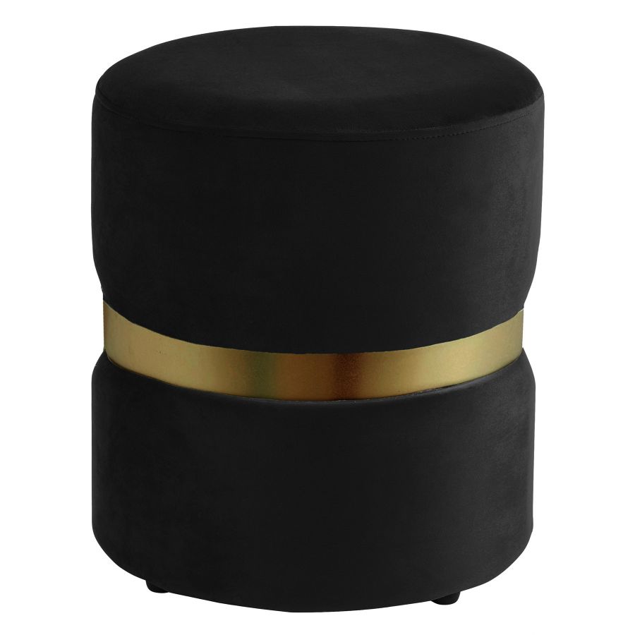 Violet Black Round Ottoman