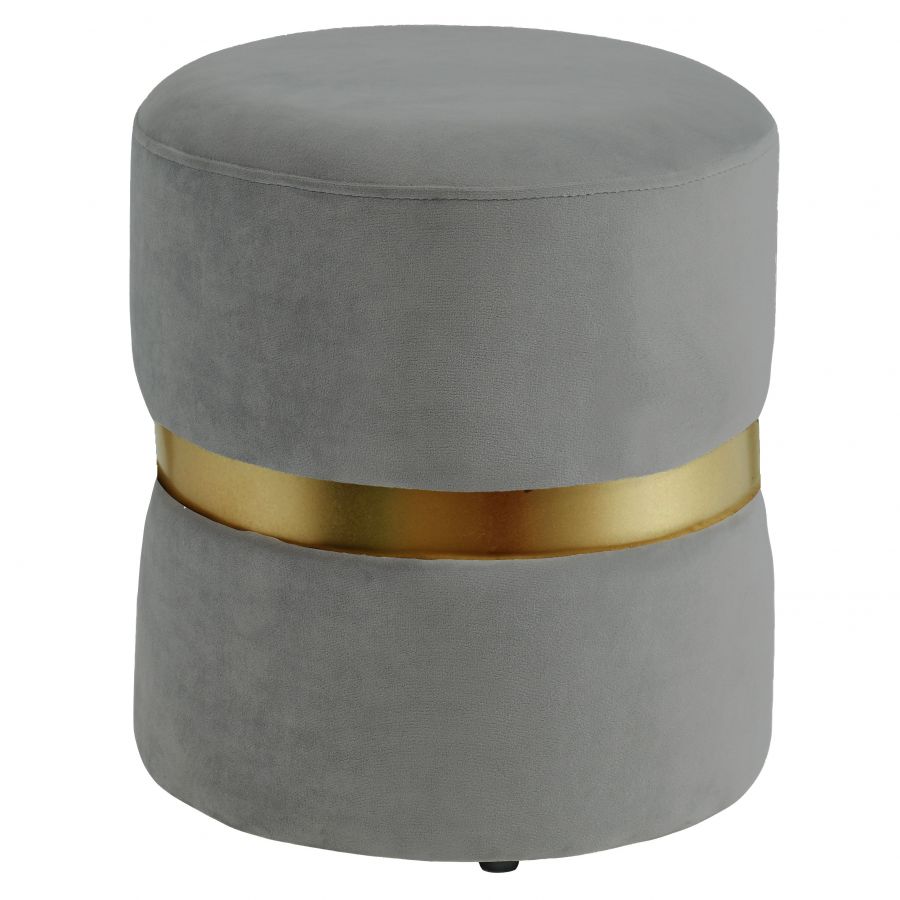 Violet Grey Round Ottoman