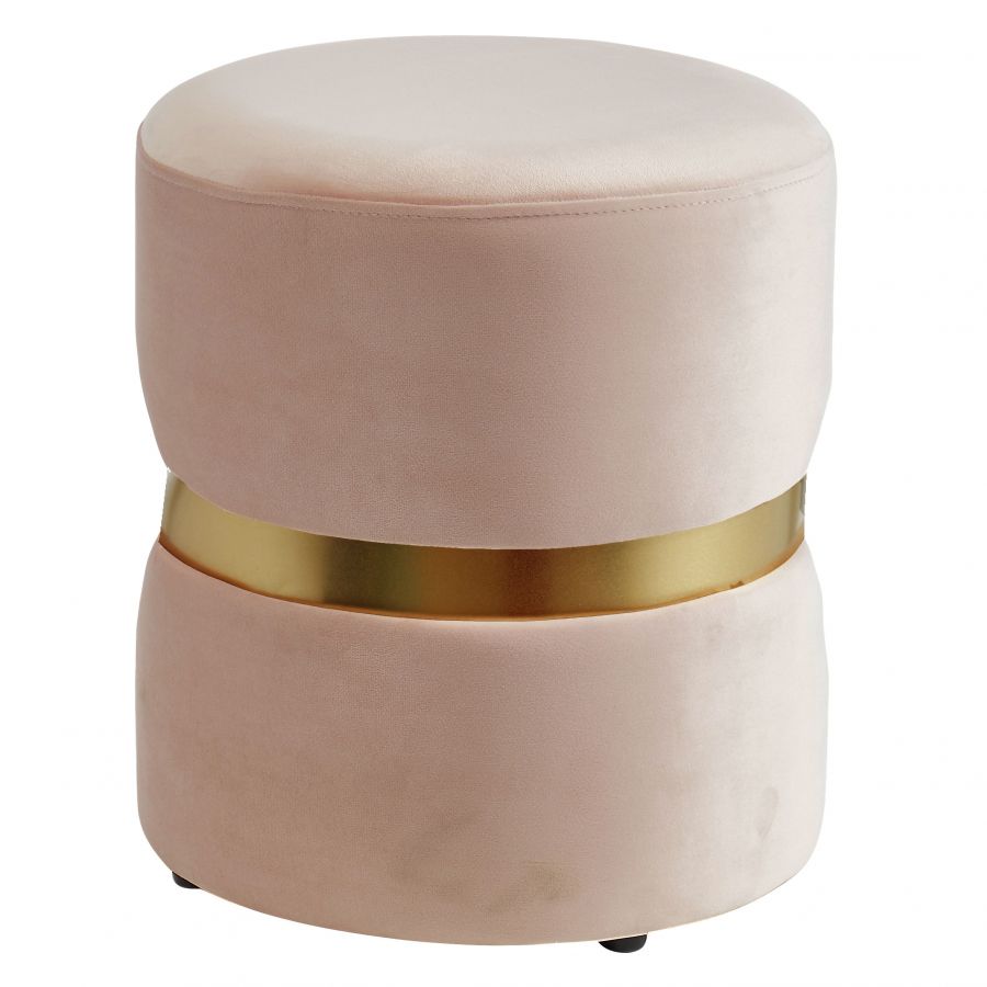 Violet Blush Pink Round Ottoman