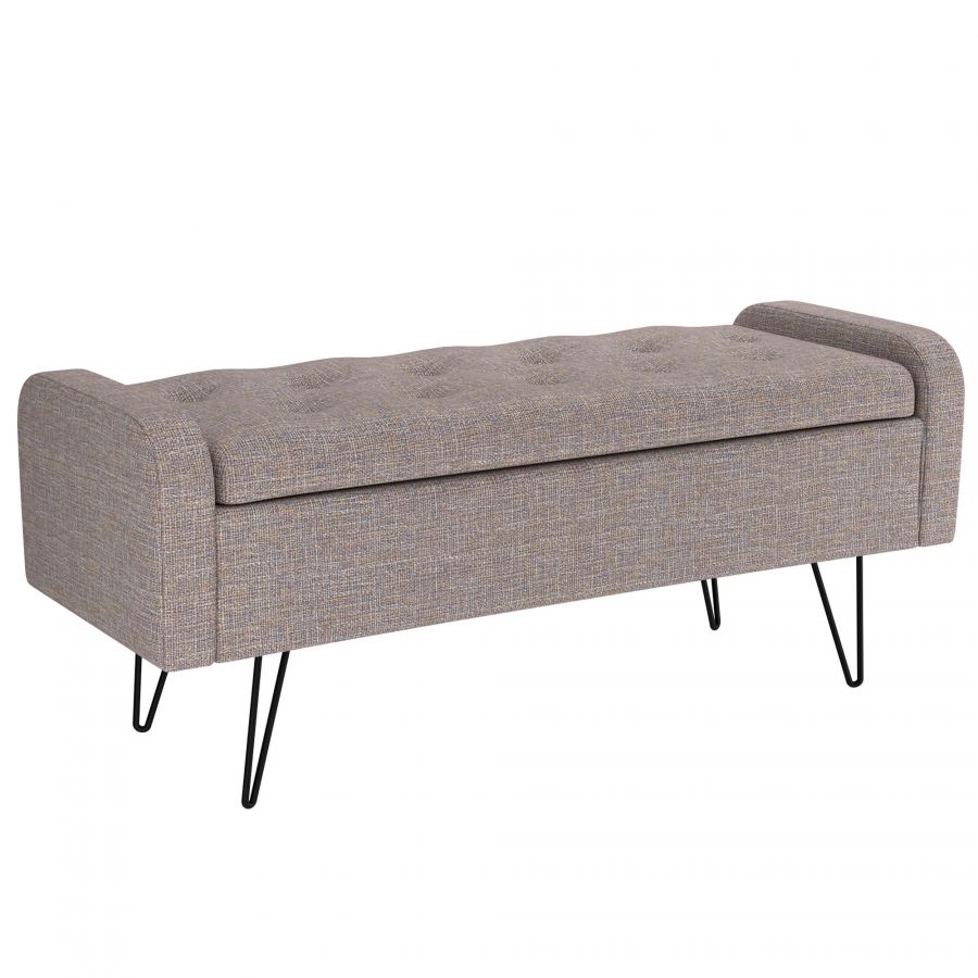 Odet Beige Storage Bench - Ottoman