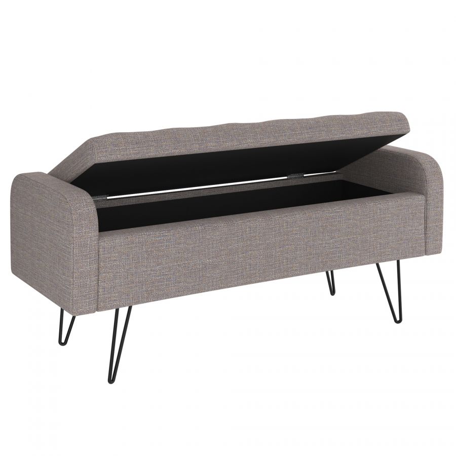 Odet Beige Storage Bench - Ottoman