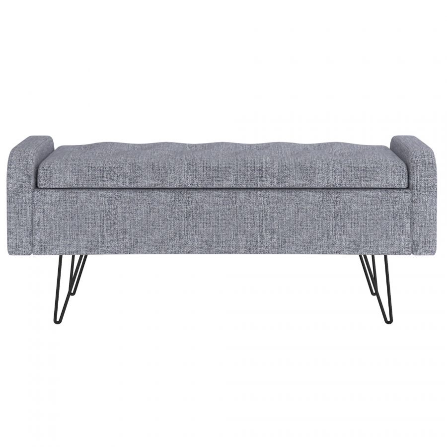 Odet Grey Storage Bench - Ottoman