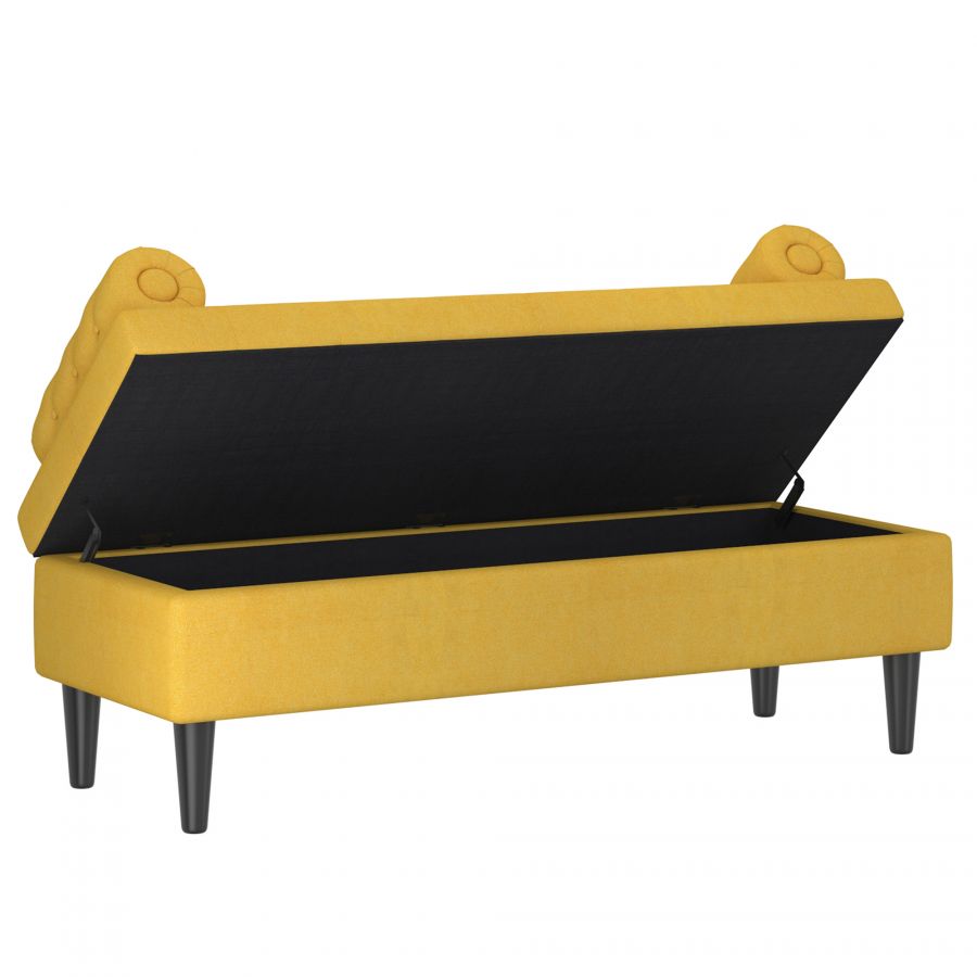 Adith Yellow Storage Ottoman