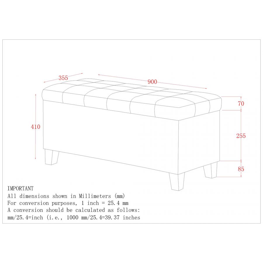 Lila Grey Rectangular Storage Ottoman