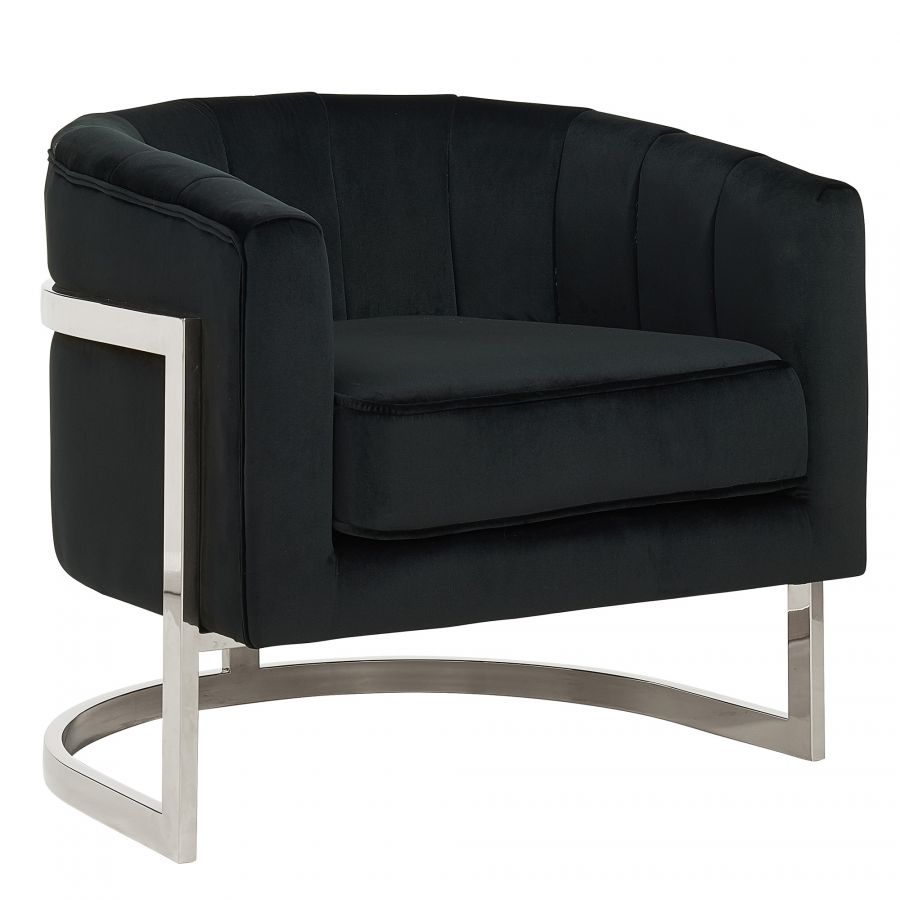 Tarra Black - Chrome Accent Chair