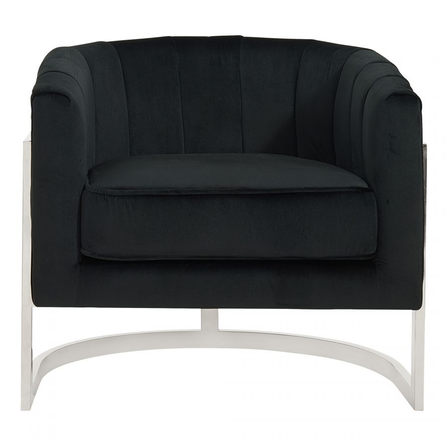 Tarra Black - Chrome Accent Chair