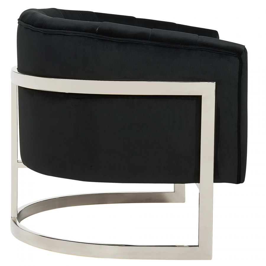 Tarra Black - Chrome Accent Chair