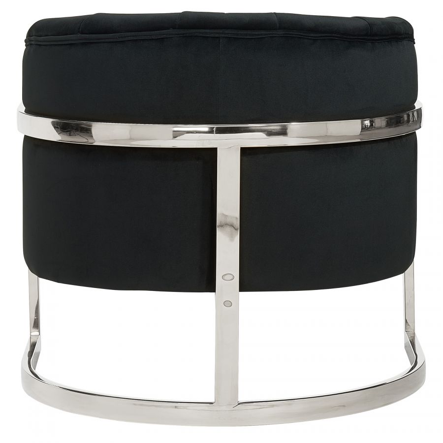 Tarra Black - Chrome Accent Chair