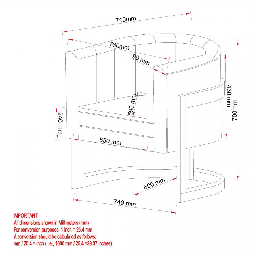 Tarra Blue - Gold Accent Chair