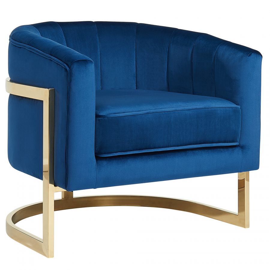 Tarra Blue - Gold Accent Chair
