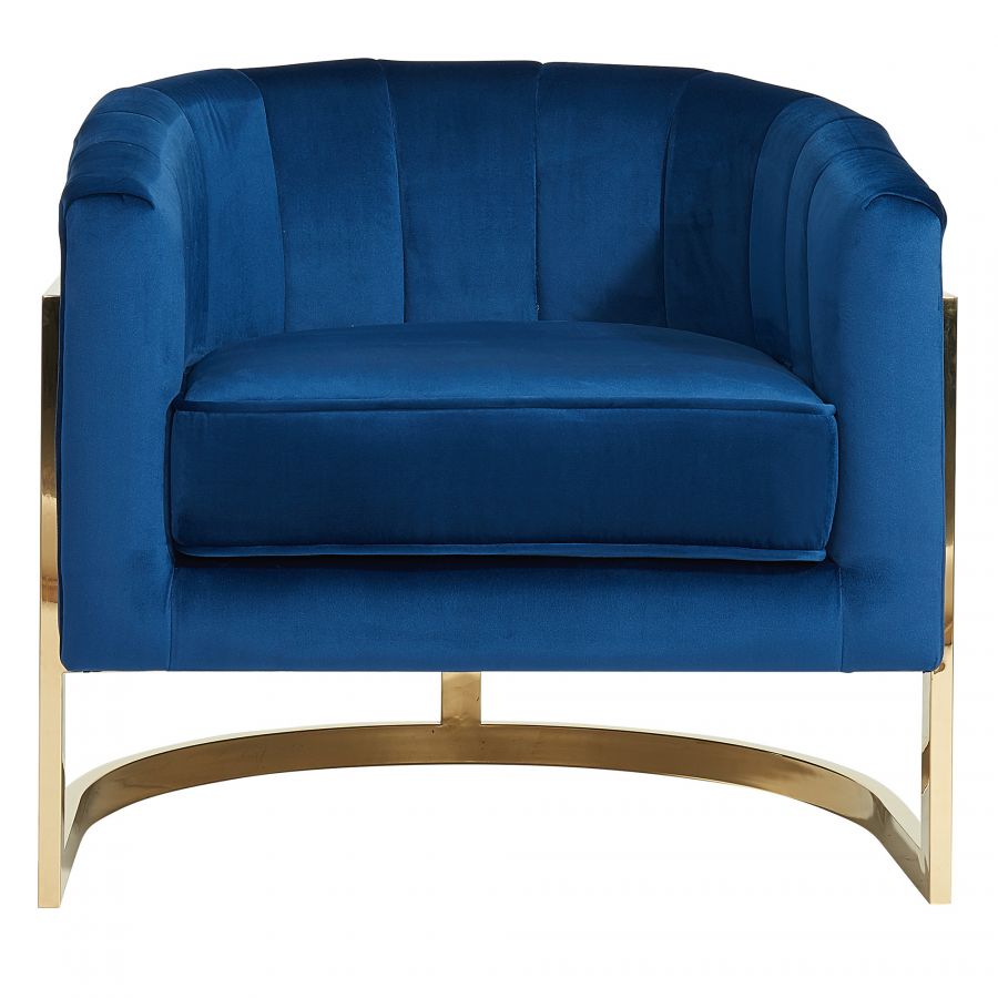 Tarra Blue - Gold Accent Chair