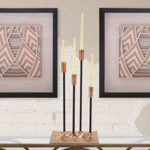 Modern Gold Aluminum Candelabra