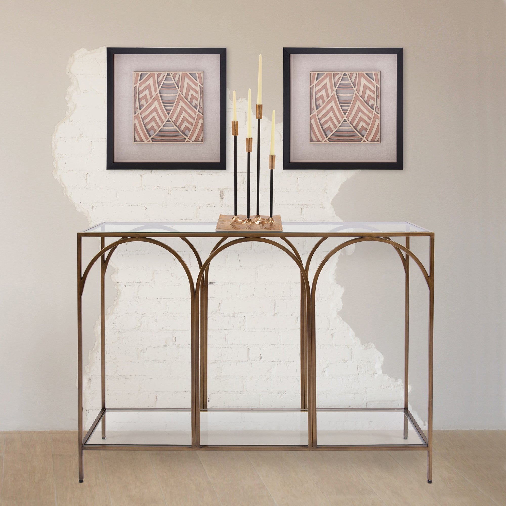 Modern Gold Aluminum Candelabra