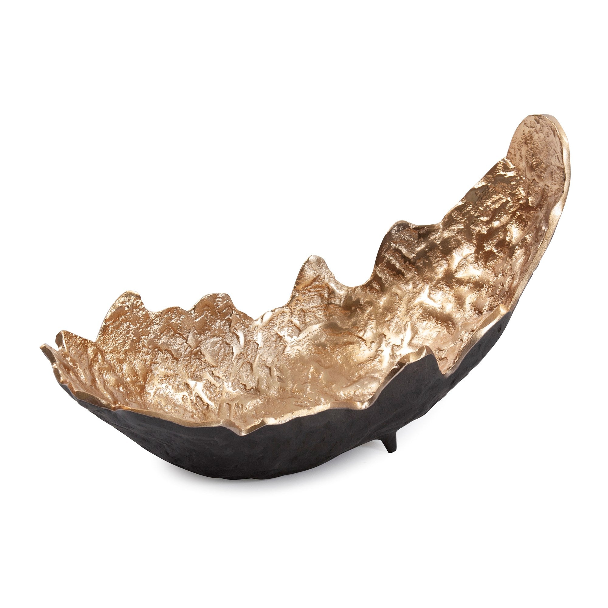 Cracked Edge Ebony Tray with Gold Interior, Small