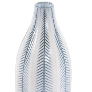 Blue and White Chevron Ceramic Vase Set
