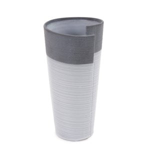Rolled Two Tone Gray Vase, Large