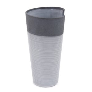 Rolled Two Tone Gray Vase, Large