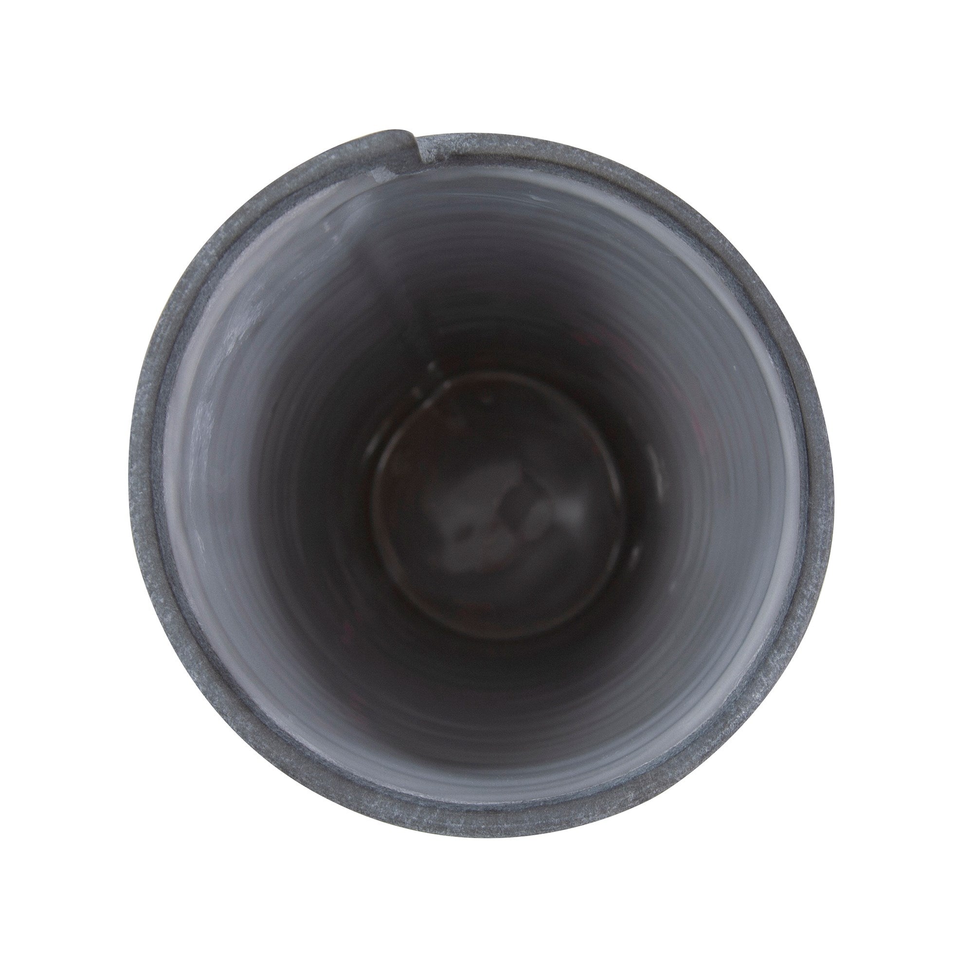 Rolled Two Tone Gray Vase, Large