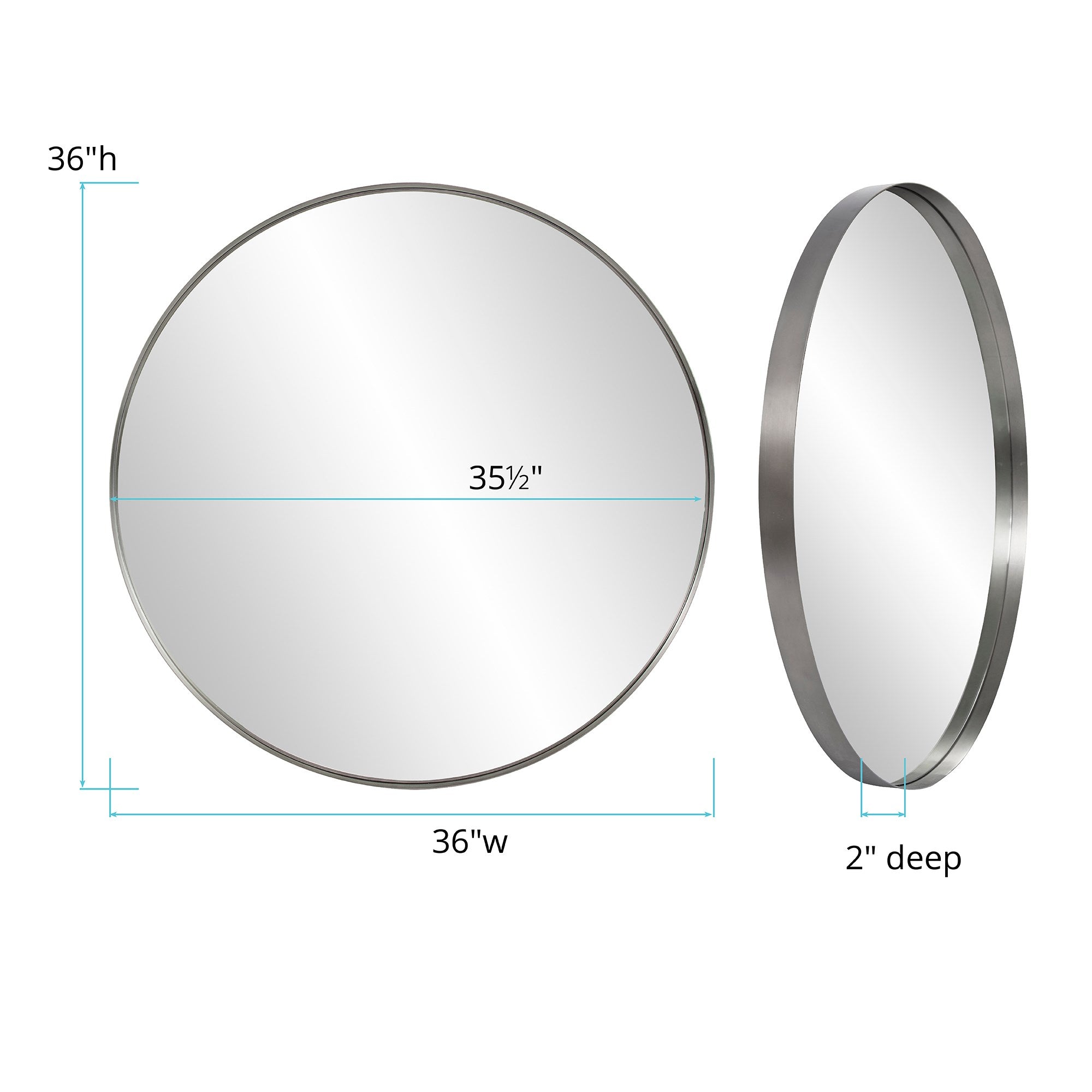 Steele Silver Round Mirror