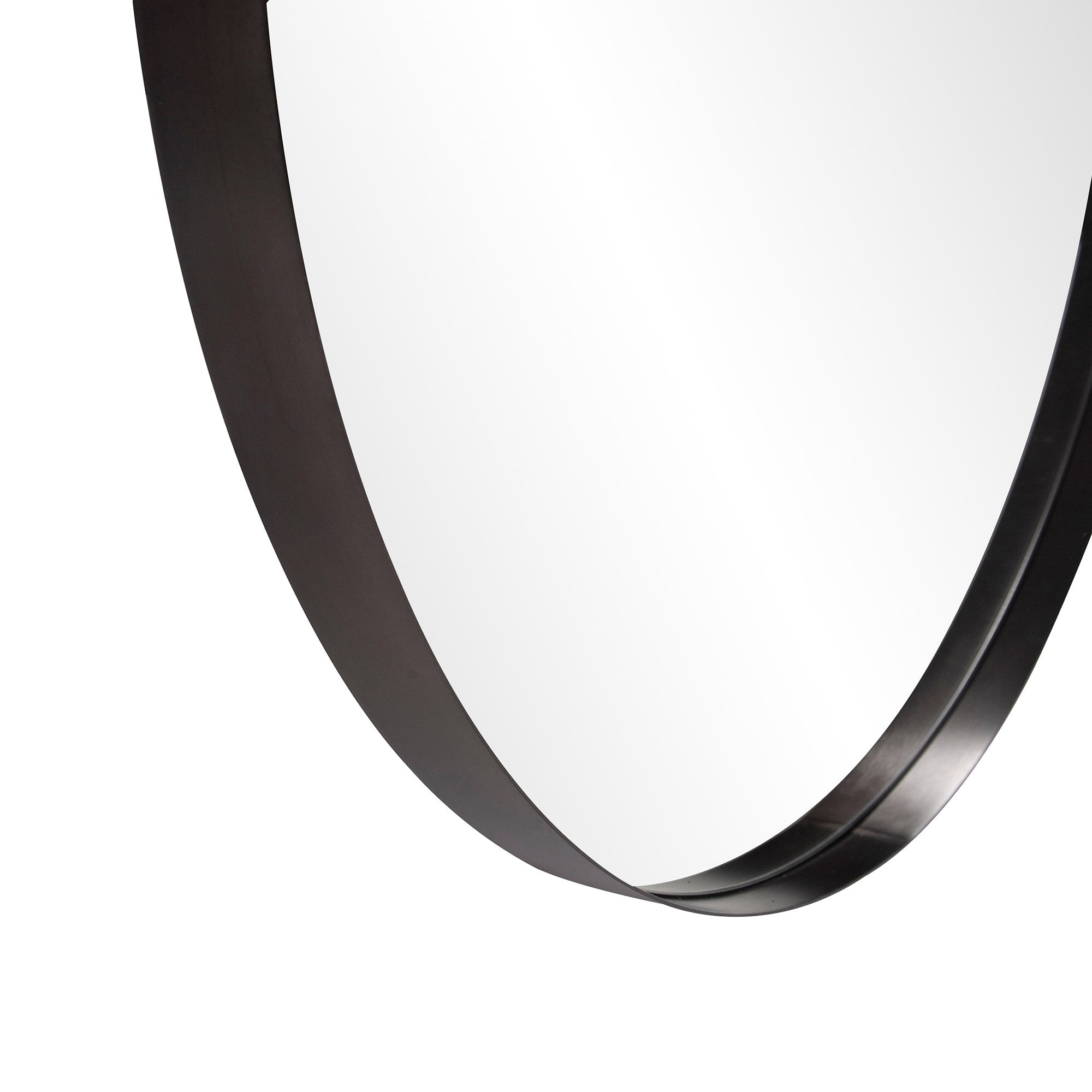Steele Black Round Mirror