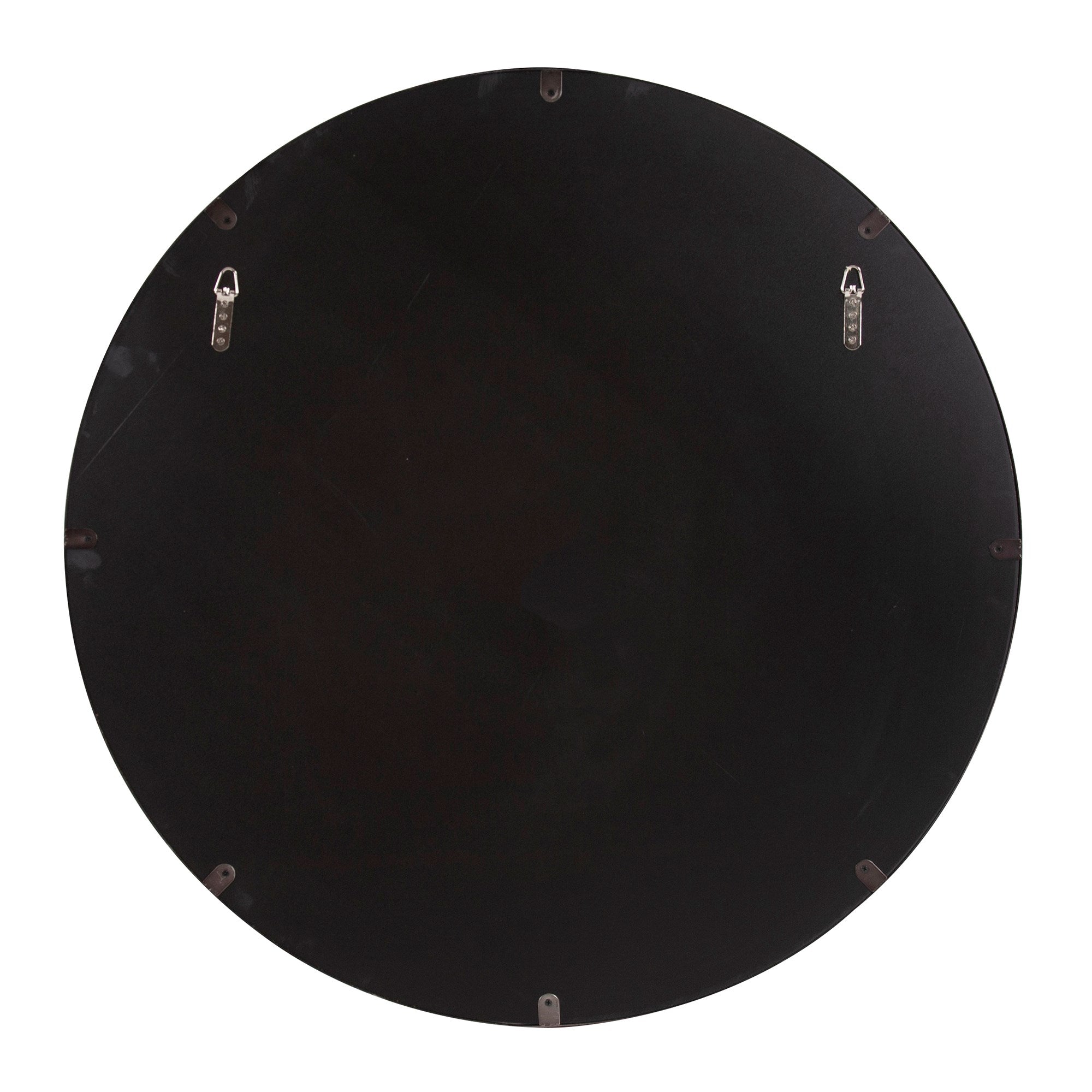 Steele Black Round Mirror
