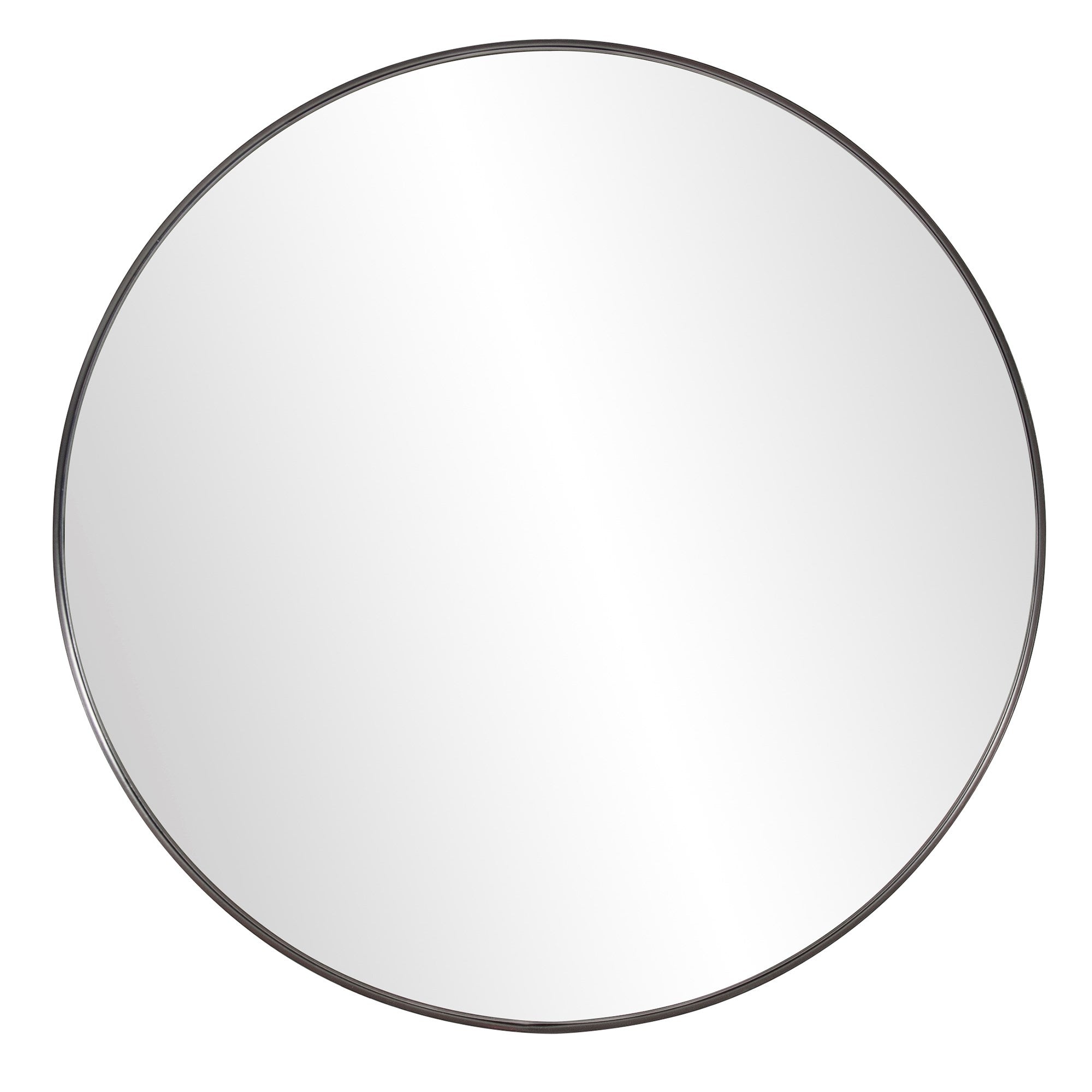 Steele Black Round Mirror