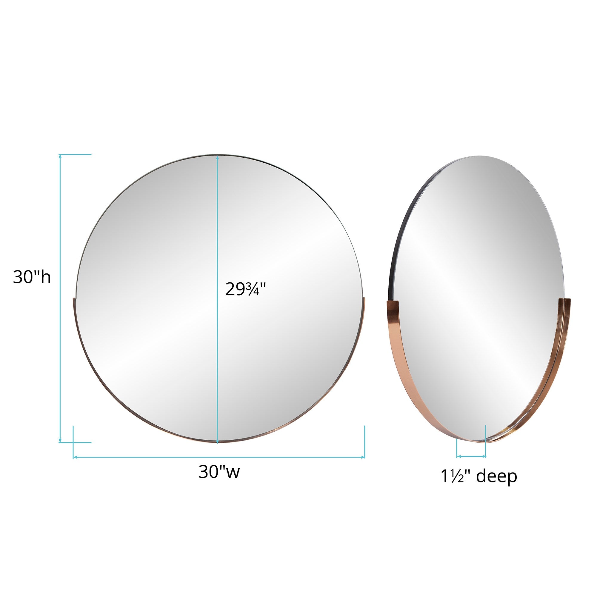 Dante Round Rose Gold Mirror