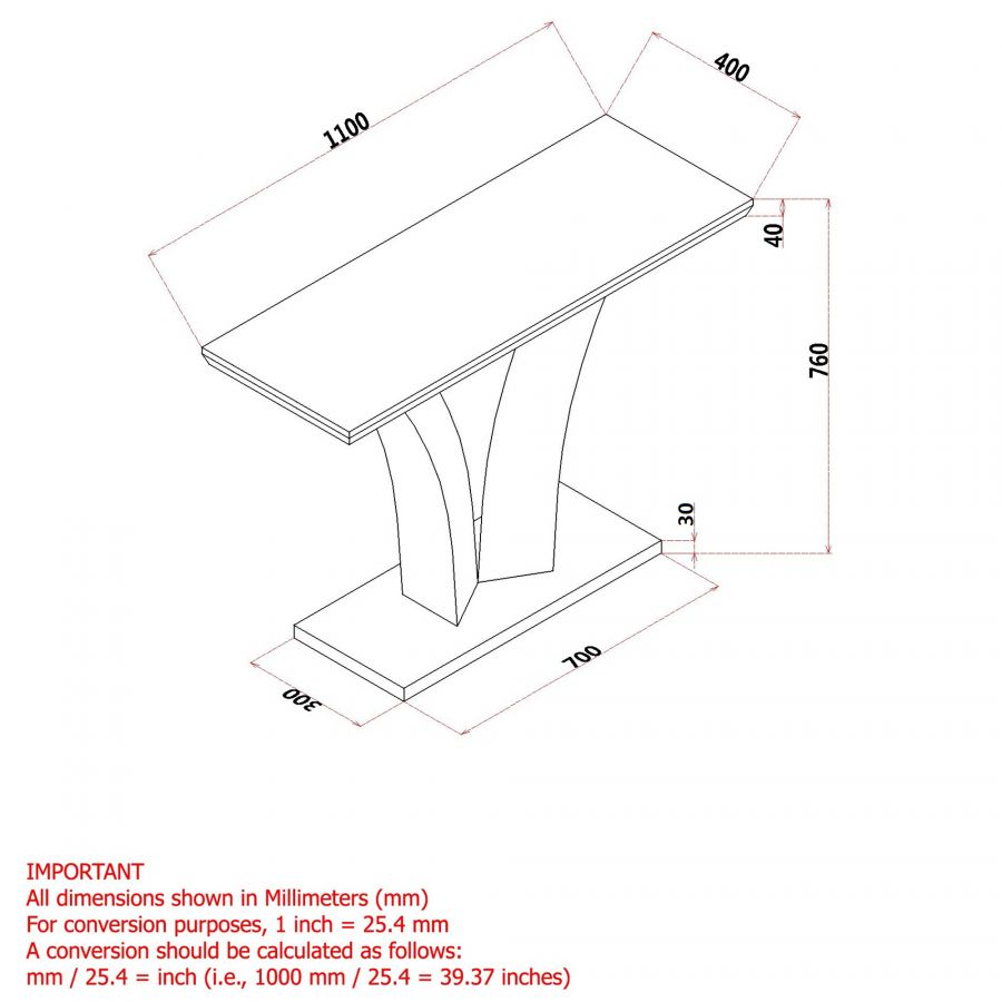 Napoli Grey Console Table