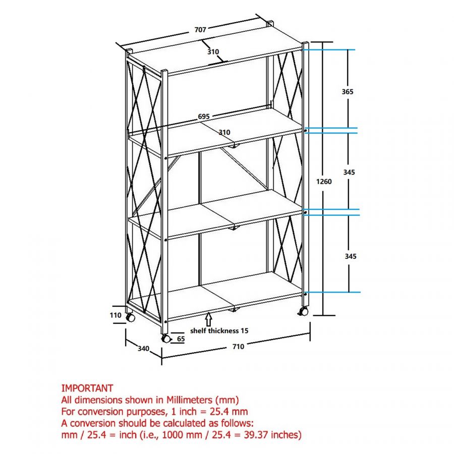 Quby 4-Tier Black Shelf