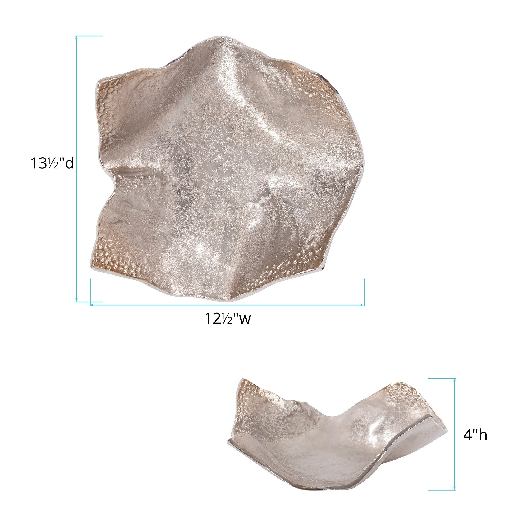 Aluminum Champagne Silver Hammered Small Bowl