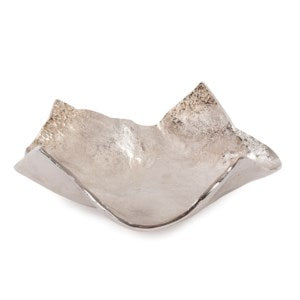 Aluminum Champagne Silver Hammered Large Bowl