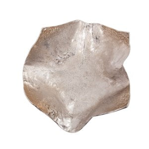 Aluminum Champagne Silver Hammered Large Bowl
