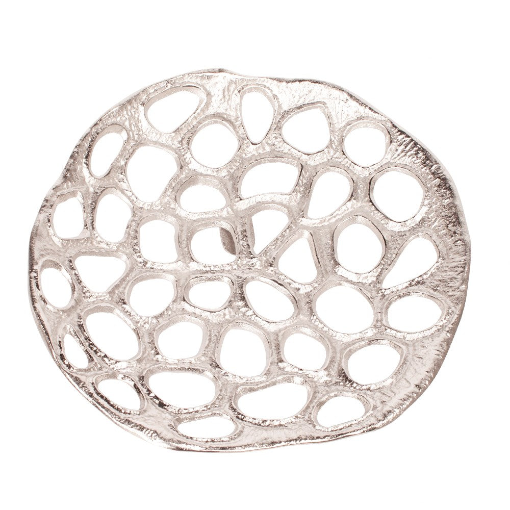 Nickel Plated Open Honeycomb Wall Art - Medium