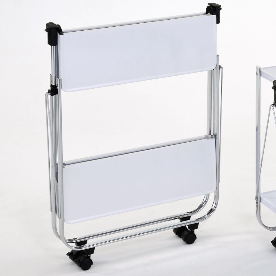 Sumi 2-Tier White - Chrome Bar Cart