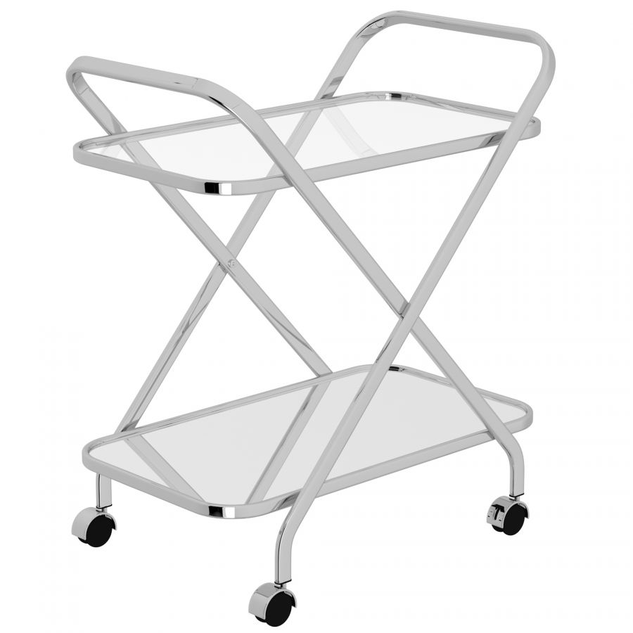 Oriso 2-Tier Chrome Bar Cart