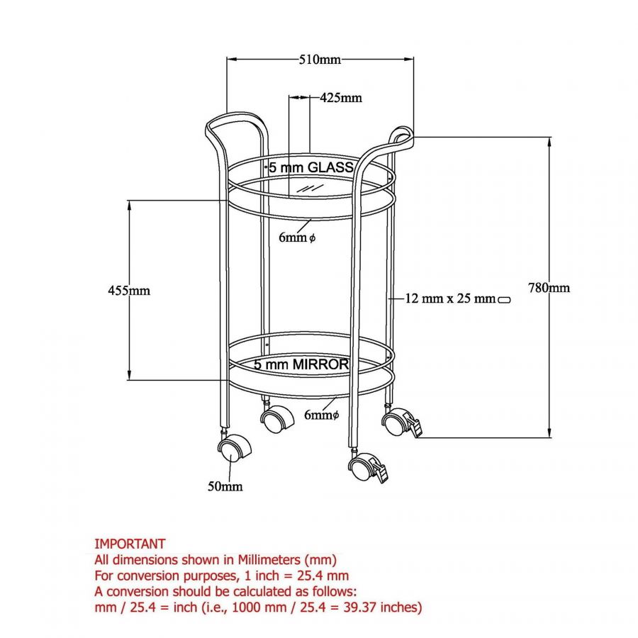 Neema 2-Tier Chrome Bar Cart