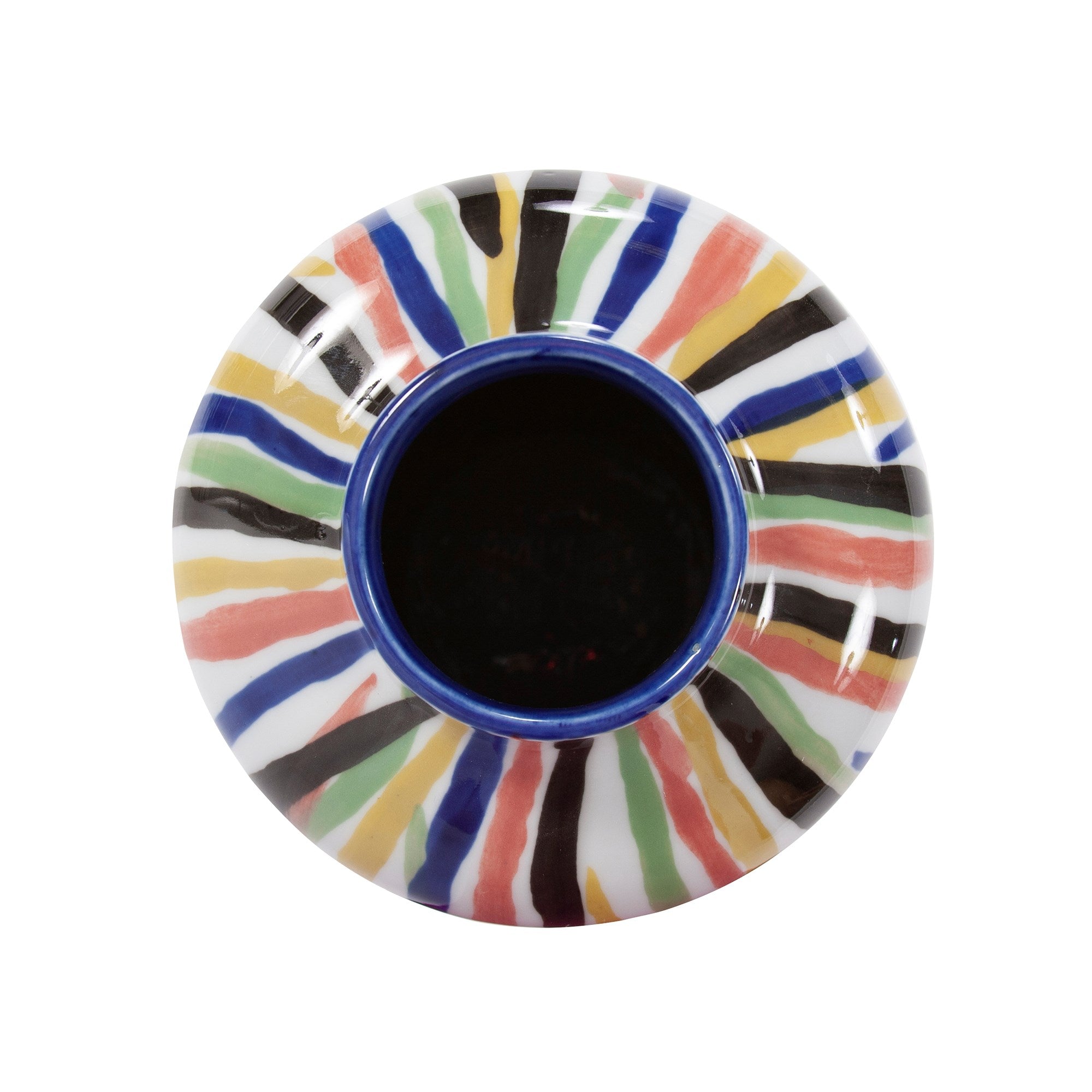 Color Web Ceramic Cylindrical Vase, Large