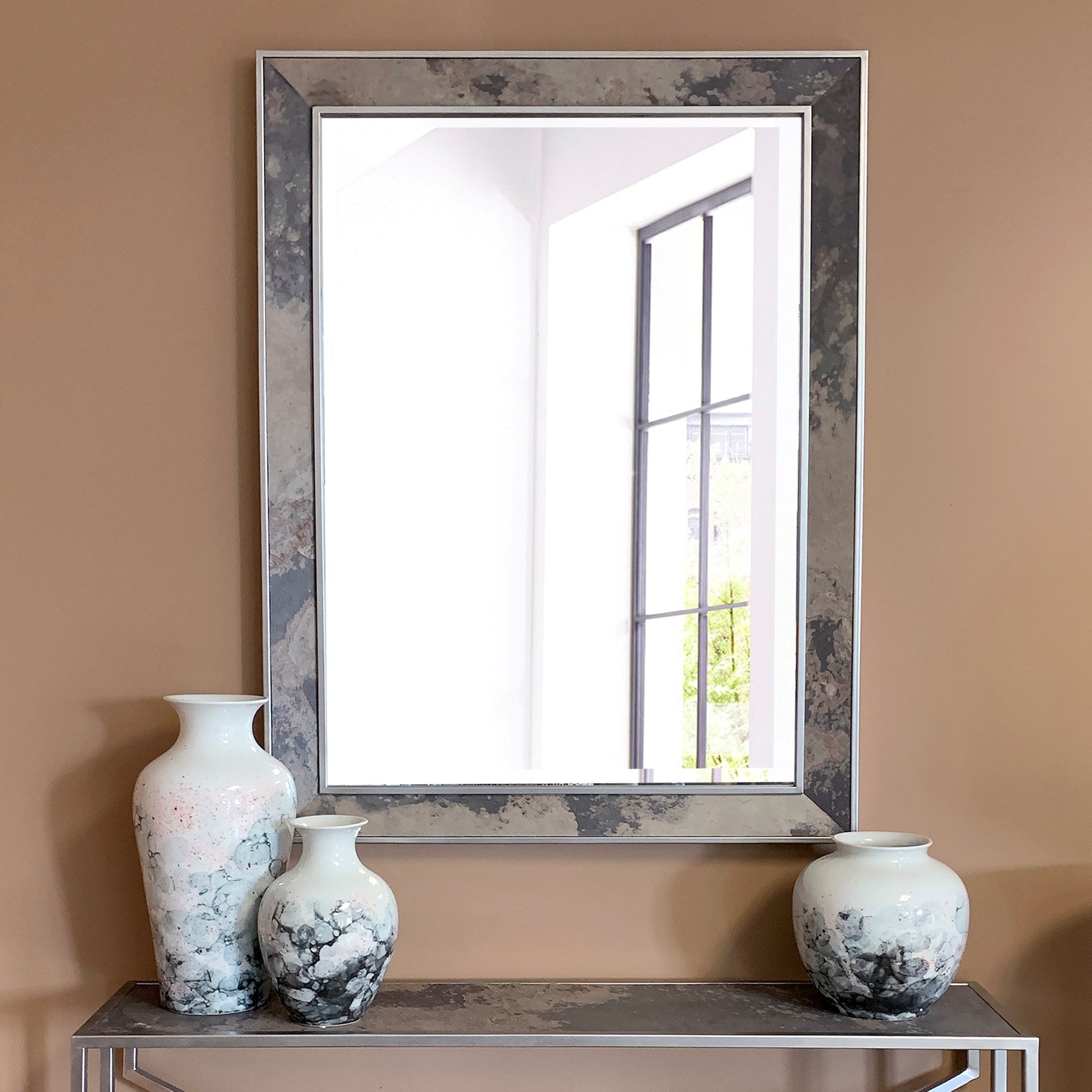 Gray and White Soap Bubble Porcelain Vase, Medium