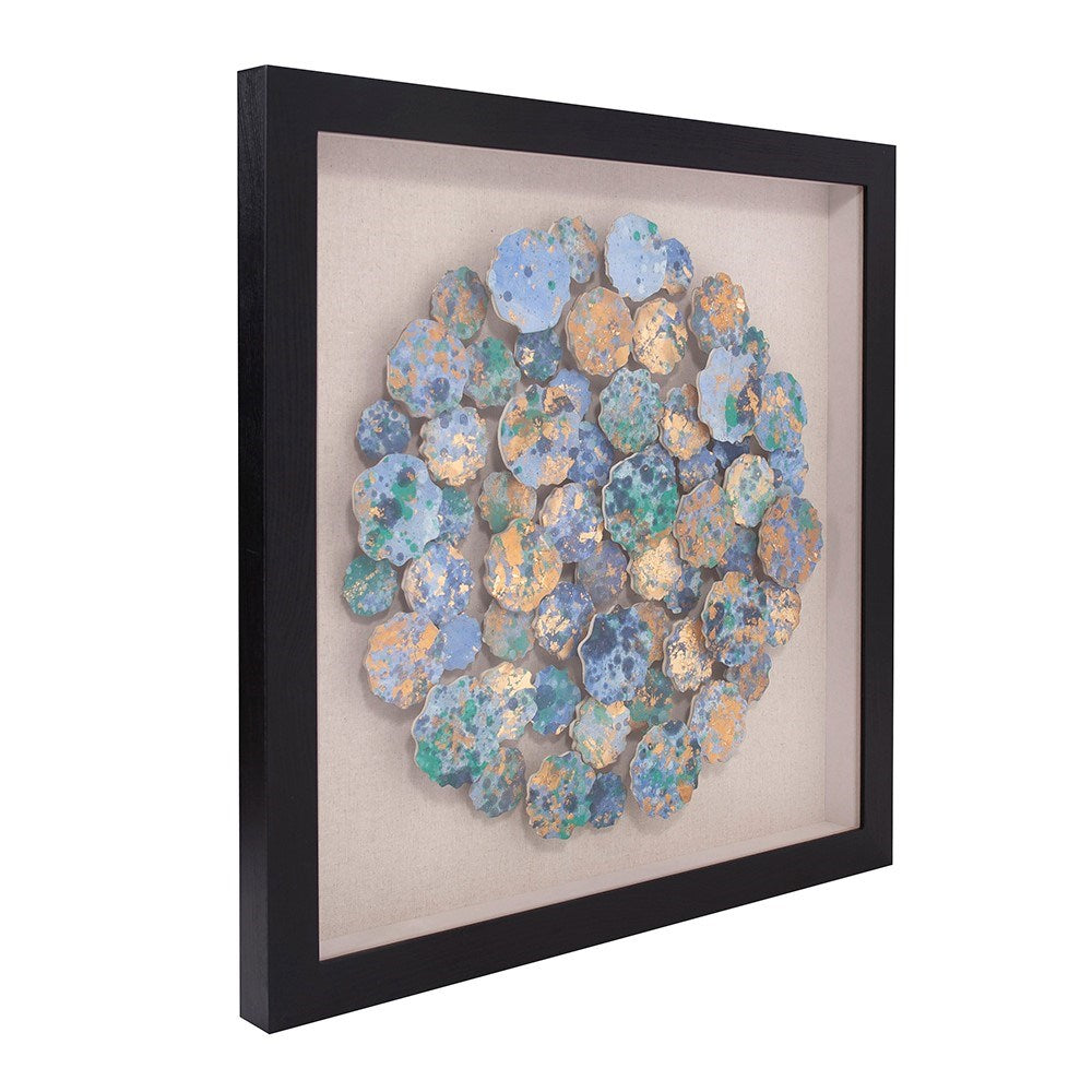 Abstract Chrysanthemum Shadowbox Art