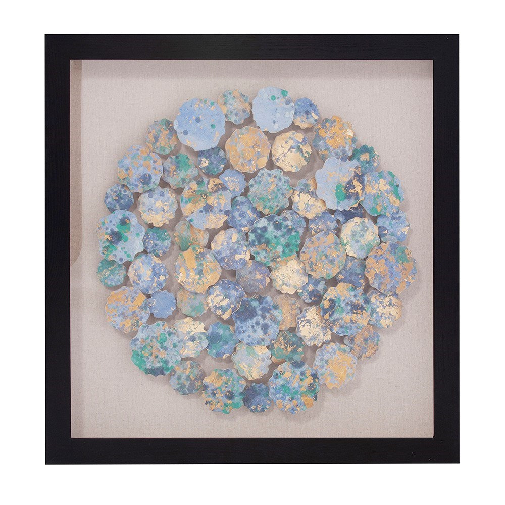 Abstract Chrysanthemum Shadowbox Art