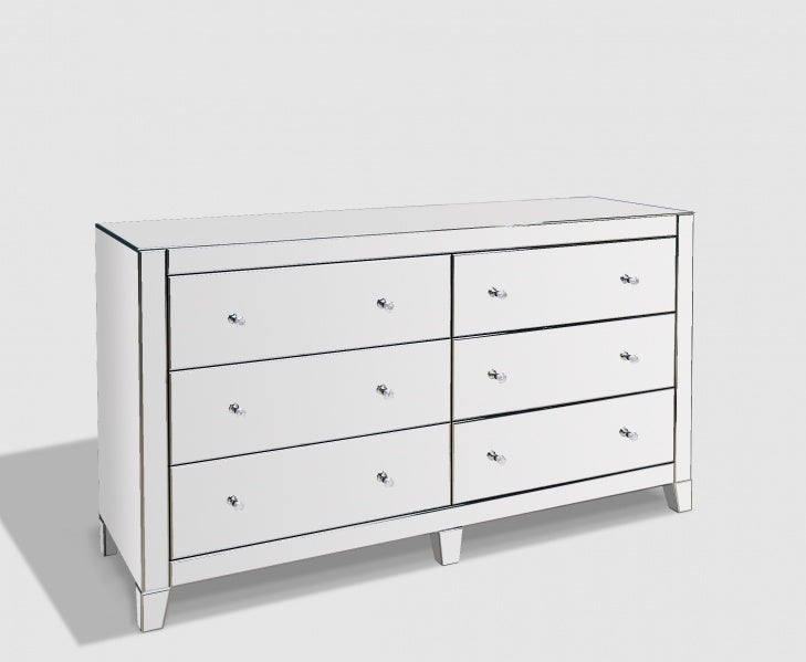 Emerald Mirrored 6-Drawer Dresser