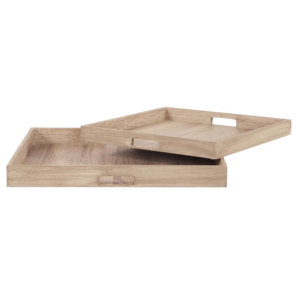 Square Wooden Trays - set of 2