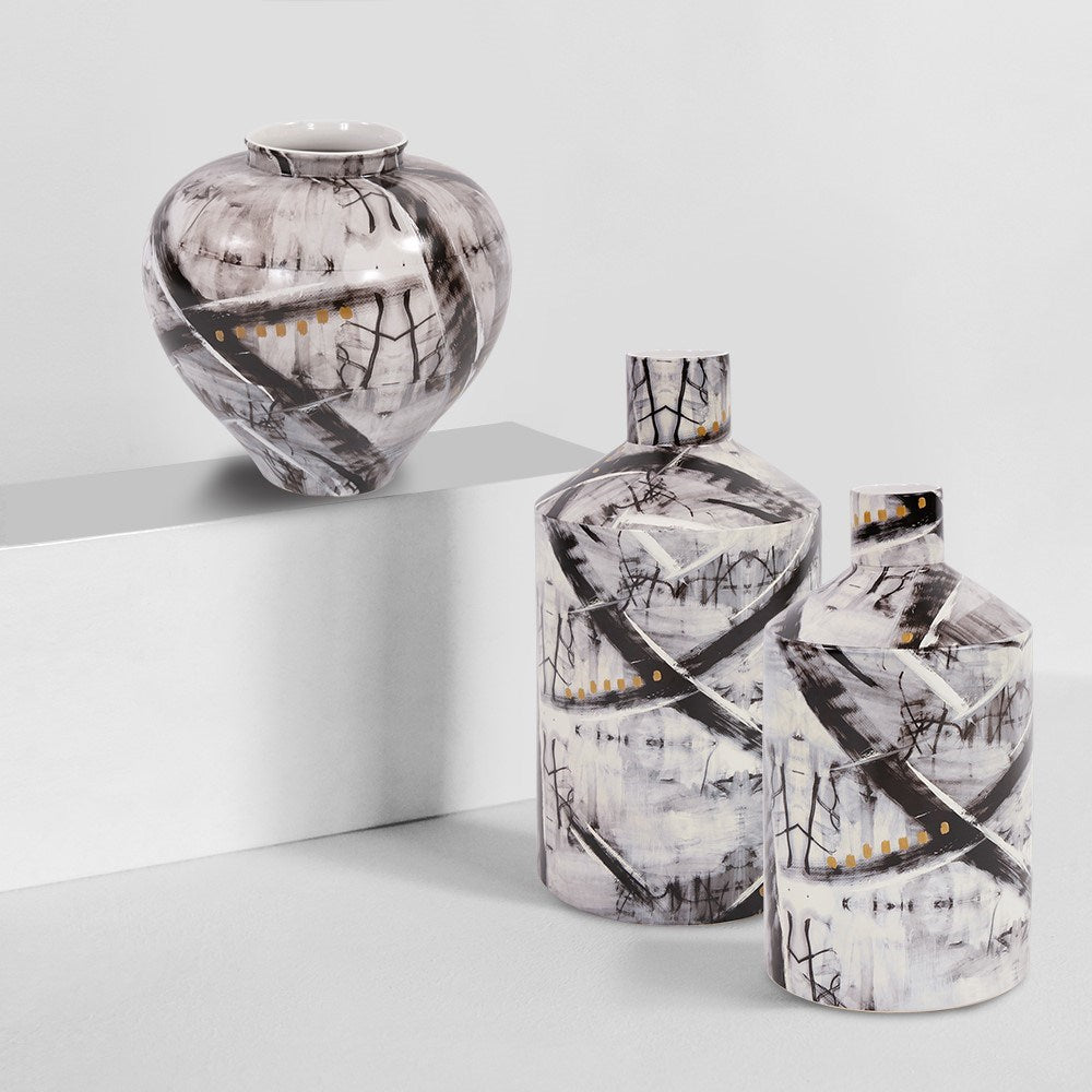 Graffiti Ceramic Bottle Vase, Small