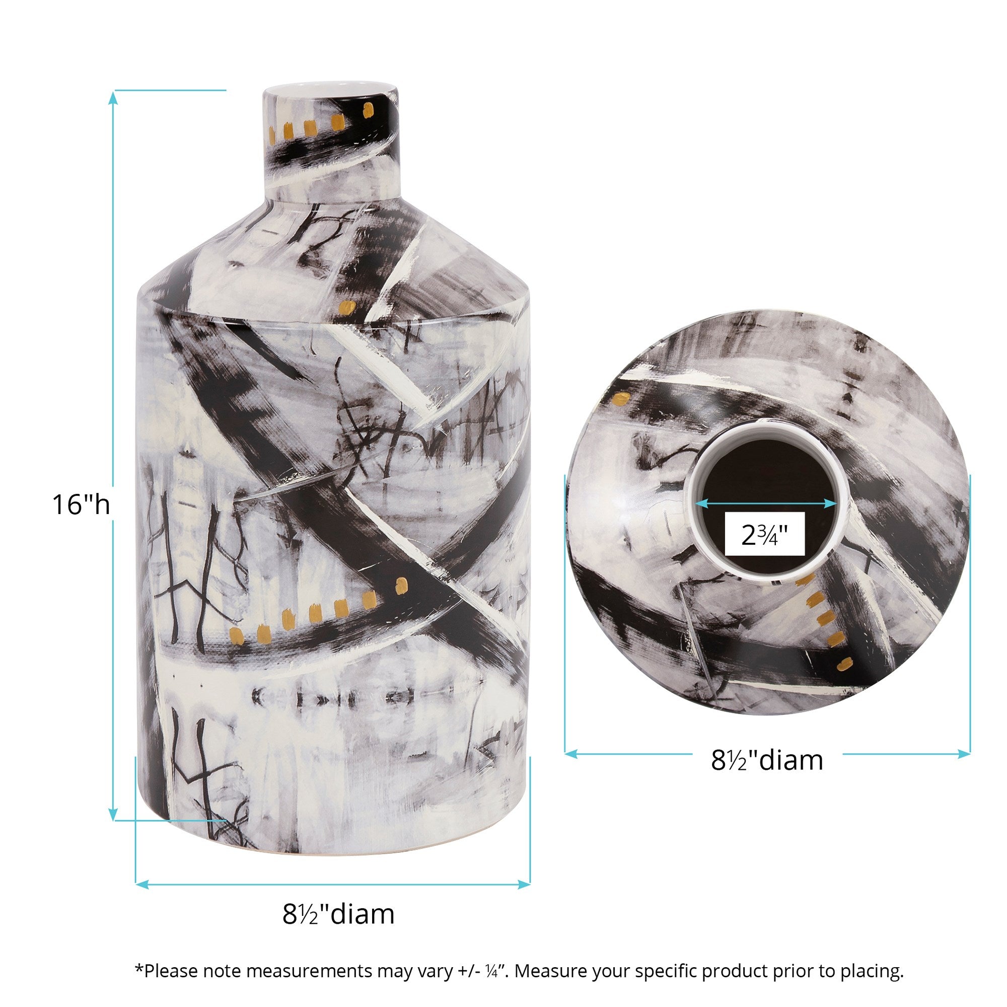 Graffiti Ceramic Bottle Vase, Small