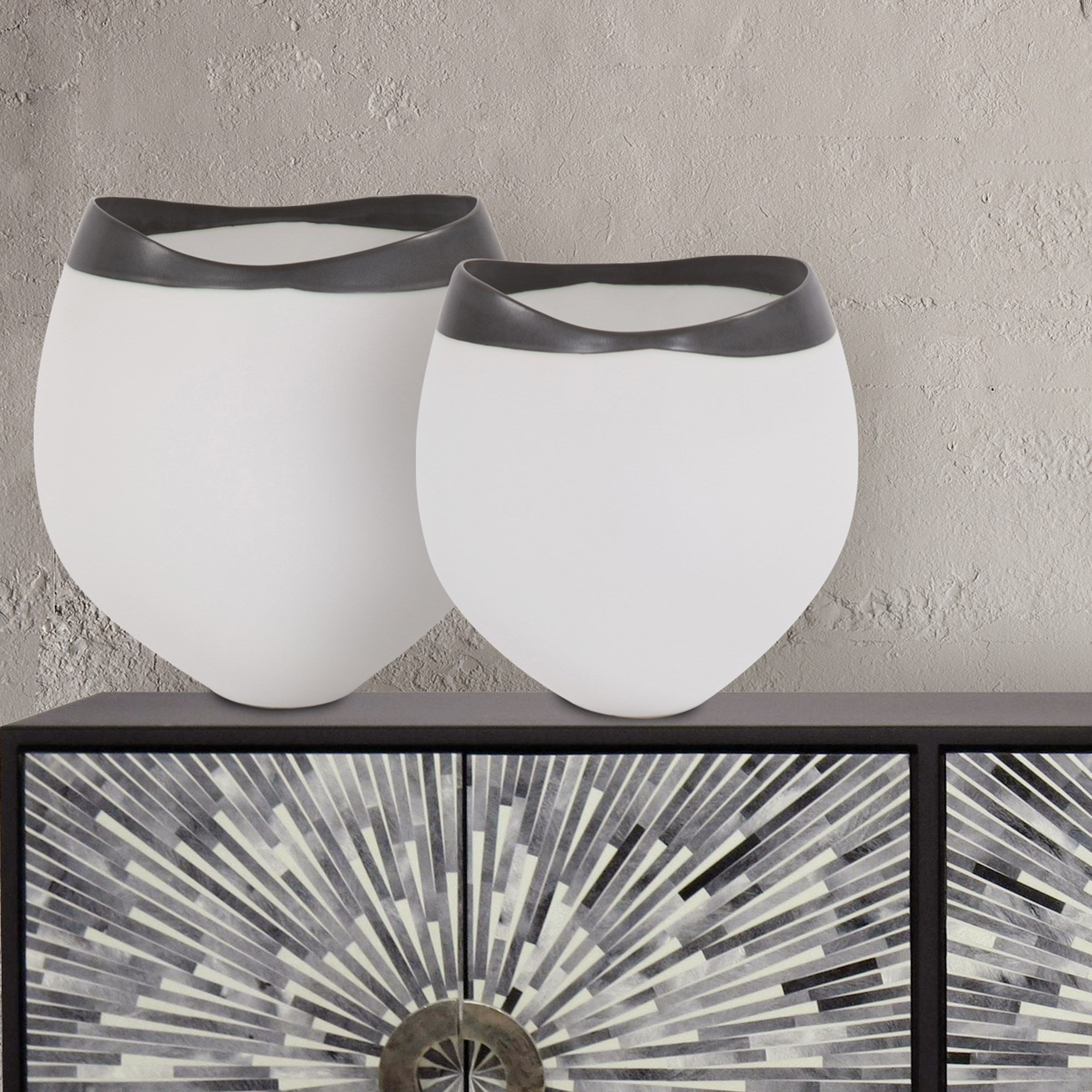 Eclipse White Ceramic Vase, Large