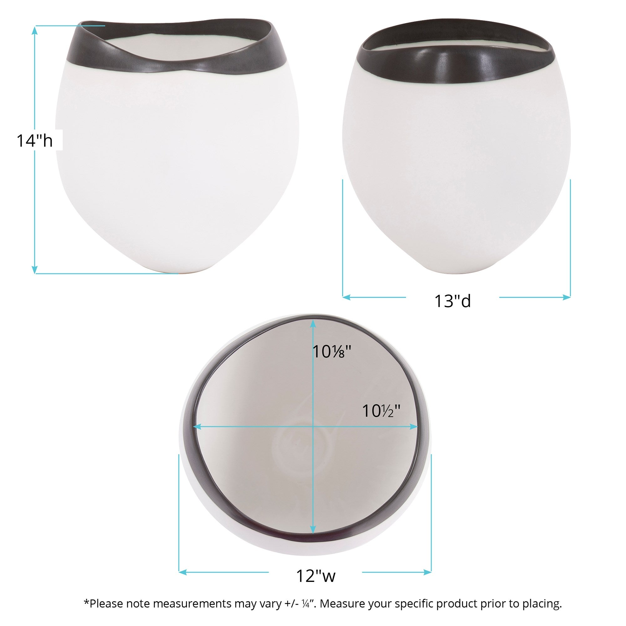 Eclipse White Ceramic Vase, Large