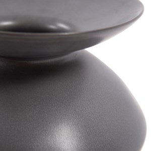 Graphite Ceramic Flared Vase, Small