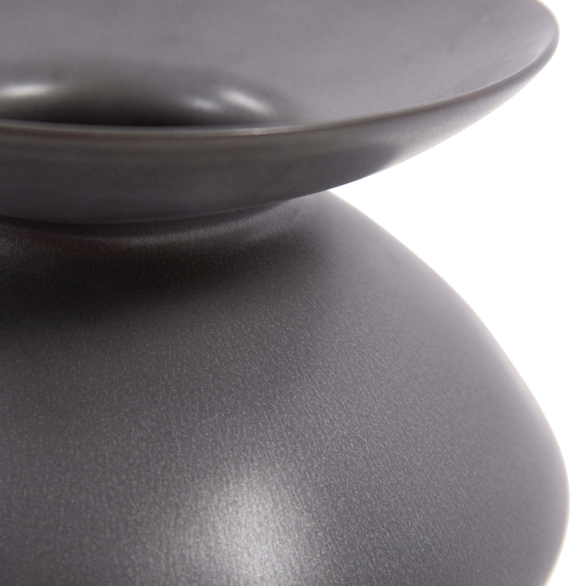 Graphite Ceramic Flared Vase, Medium