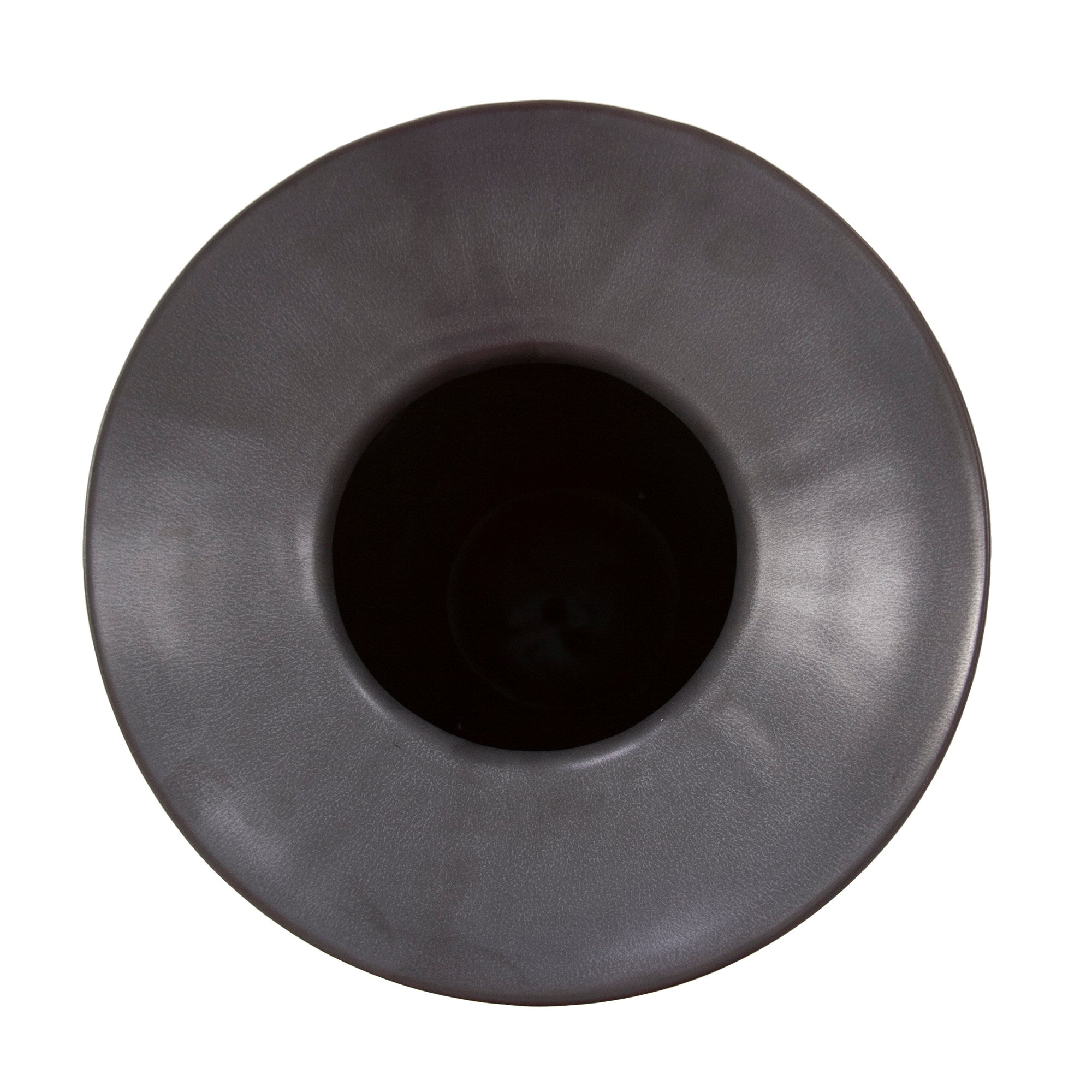 Graphite Ceramic Flared Vase, Medium