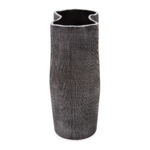Textured Black Free Formed Ceramic Vase